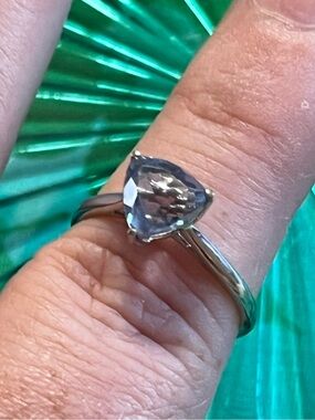 Chuck Clemency STS Sterling Silver 925 Trillion Cut Swiss Blue Topaz Size 6 Ring